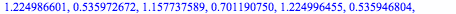 .5, 1.125, .7734375, 1.211517334, .570875041, 1.183316863, .641012025, 1.216301048, .558583070, 1.175003130, .660930065, 1.221183851, .545918483, 1.165647215, .682931677, 1.224271682, .537848009, 1.15...